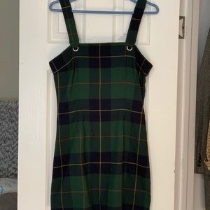 Plaid green mini dress